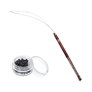 Micro anneau cheveux Extension boucle outil crochet tirant outil aiguille enfileur Microperle applicateur boucle fil de fer pour Extension de cheveux - Product Image 6