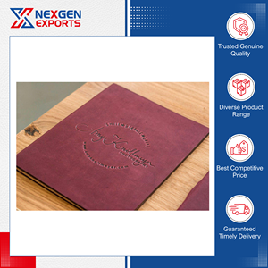 Carpeta de Menú de Cuero de Lujo para Hotel o Restaurante, con Logotipo Personalizado, de Alta Calidad, Fácil de Transportar, Impresionante, Fabricada en India por Nexgen Exports - Product Image 4