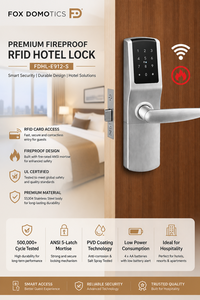 Smart RFID Hotel <b>Lock</b> SS304 Fireproof Door <b>Lock</b> ANSI Mortise UL Certified <b>Key</b> Card <b>Lock</b> for Hotels - Product Image 4