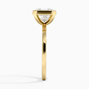 Anillo de boda clásico para mujer, con diamantes de moissanita talla Asscher engastados en bisel, plata de ley 925 - Product Image 4