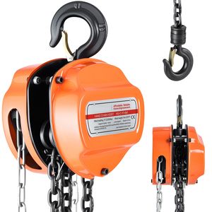 Paranco a Catena Manuale da 1 Tonnellata con Capacità di 2200 Libbre, Catena Zincata G80, Altezza di Sollevamento 20 Piedi, per Uso Intensivo in Agricoltura e Industria - Product Image 1