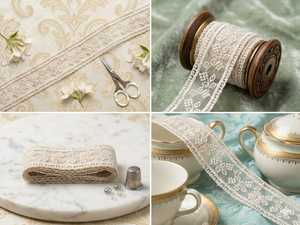 Dentelle en nylon organza blanc de qualité supérieure, directement de l'usine - Bordure florale et géométrique brodée pour vêtements de mariée - Product Image 2