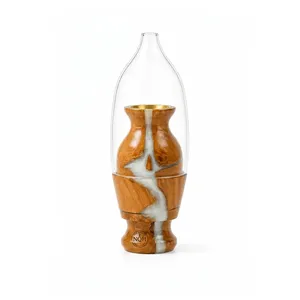 Brûleur à Bakhoor en bois d'acacia et résine avec couvercle en verre, porte-encens arabe de luxe, brûleur Dukhoon pour la décoration de la maison, cadeau, vente en gros - Product Image 2