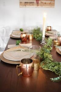 Copper <b>serving</b> mug <b>set</b> coastal harbor <b>beverage</b> cups handmade premium cocktail drink mugs durable finish - Product Image 3