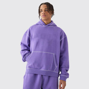 Ensemble de survêtement polaire 2 pièces grande taille pour homme, sweat à capuche respirant et pantalon de jogging à séchage rapide, décontracté et uni - Product Image 2