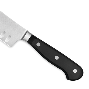Cuchillos de Chef Profesionales de Acero Inoxidable con Hoja Curva de Filo Hueco, Mango Ergonómico Negro con Triple Remache para Carne - Product Image 4