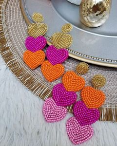 Boucles d'oreilles clous personnalisées rouges avec perles, cristaux et strass, unisexes, romantiques, tendance, pour fêtes, bijoux de mode, cadeau - Product Image 6