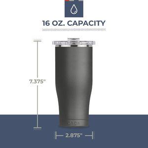 Bicchiere Termico Chaser da 16oz in Acciaio Inossidabile, Lavabile in Lavastoviglie, per Bevande Calde e Fredde, con Coperchio Antigoccia a Coda di Balena - Product Image 1