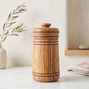 Rustic Wooden Eco-Friendly Storage Container Lid Handmade Wood Canister Tea Coffee <b>Sugar</b> Grain Spice Food Kitchen Organizer - Product Image 3