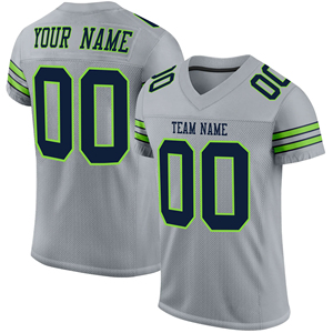 Maillot d'entraînement de football américain personnalisé pour adultes, manches courtes, respirant, option grande taille, 100 % polyester, col en V - Product Image 5