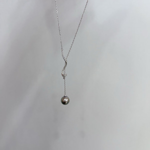 9-10ทะเลตาฮิติ S925เงินเมตรบ้านสไตล์เดียวกันสร้อยคอเกลียวออกแบบ Y ส่วนบุคคลสร้อยคอจี้แฟชั่น - Product Image 1