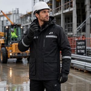 Men's <b>Jackets</b> Reflective Safety Workwear Hooded Waterproof Windproof Outdoor Construction <b>Jacket</b> Custom Logo OEM ODM - Product Image 3