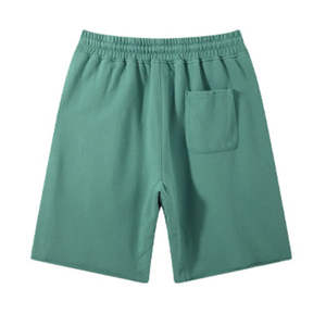 Shorts Bermuda pour Hommes en Coton Vert Uni Respirant et Écologique avec Cordon de Serrage à la Taille et Poches Style Casual - Product Image 3