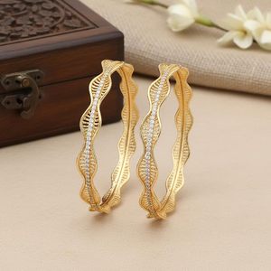 Gold Plated Alloy <b>Bangle</b> <b>Bracelets</b> with Imitation Pearl Geometric Design Channel Set Unisex Ethnic Wedding Jewelry Set - Product Image 5