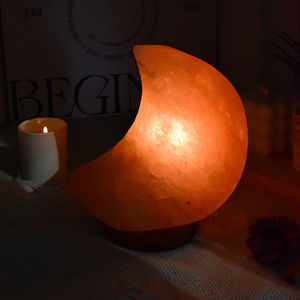 Vente en gros de lampes en forme de lune en sel rose de l'Himalaya de qualité supérieure 2025, magnifiques lampes de nuit artisanales de l'Himalaya - Product Image 2