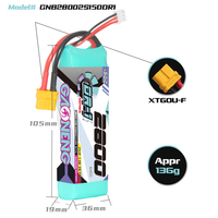 GAONENG GNB DR-1 Seri Baterai Lipo Daya Tinggi 150C 2800mAh 2S 7.4V XT60 Paket Baterai Lunak untuk Mobil Rc, Perahu Rc, Balap Buggy