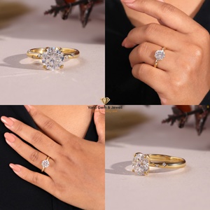 Anillo de Uso Diario Clásico Solitario de Oro Sólido de 14K con Diamante Cultivado en Laboratorio CVD de 1.00 Quilates, Corte Redondo, Color E, Claridad VVS2, Certificado IGI - Product Image 5