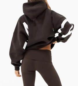 Hoodie Oversize Personnalisé en Coton Épais Effet Vieilli Streetwear Coupe Courte Délavé à l'Acide avec Strass - Product Image 4