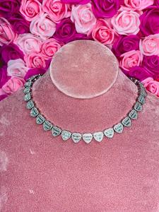 Forma de corazón Moissanite Baguette Link Chin Collar Iced Out Chin Bling Collar personalizado Regalo para ella - Product Image 2