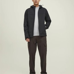 Chaqueta de Forro Polar con Capucha para Hombre, Estilo Vintage, Cortavientos, Corte Regular, Informal, para Otoño, para Actividades al Aire Libre, Chaqueta Soft Shell - Product Image 6
