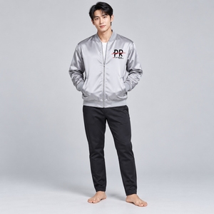 Chaqueta casual de satén para hombre con tela ligera, ajuste cómodo, apariencia elegante, costuras duraderas y calidad premium. - Product Image 1