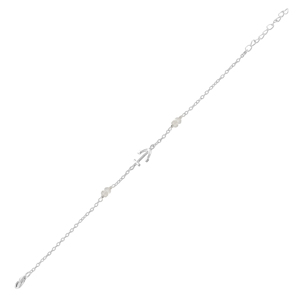 Pulsera de Plata 925 con Ancla y Cuentas de Cristal Natural, Joyería Minimalista con Cadena de Eslabones para Uso Diario - Product Image 3