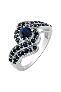Anillo de Zafiro Azul en Plata de Ley 92.5 KLSR-10678 - Product Image 1