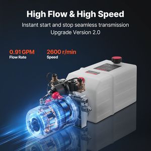 Centralina Idraulica 6 Quarti DC 12V a Doppio Effetto per Rimorchio Ribaltabile, Pompa 3200 PSI Pressione Massima, Attrezzatura per Movimentazione Materiali - Product Image 5