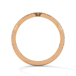 แหวนรูปตัววีสีโรสโกลด์ประดับเพชรเลี้ยงในห้องปฏิบัติการ ดีไซน์เชฟรอน สำหรับผู้หญิง เหมาะสำหรับงานแต่งงาน วันครบรอบ และสวมใส่ในชีวิตประจำวัน - Product Image 3