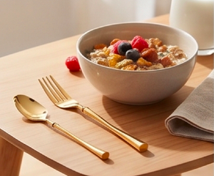 Elegant Gold Flatware Set With High <b>Mirror</b> Polish Dishwasher Safe Metal Handle Design For Wedding And Tableware Use - Product Image 4