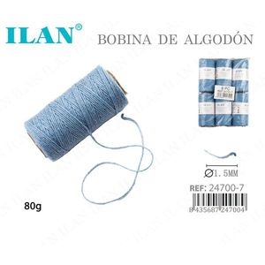 ด้ายฝ้ายอิลัน 80 กรัม สีฟ้าอ่อน 1.5 มม. สำหรับเย็บผ้า - Product Image 3