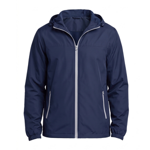 <b>Men</b> Running Hiking Outdoor Water Repellent Contrast Trim Windbreaker Jacket Hooded Drawstring Front Zip <b>Rain</b> <b>Coat</b> for <b>Men</b> - Product Image 3
