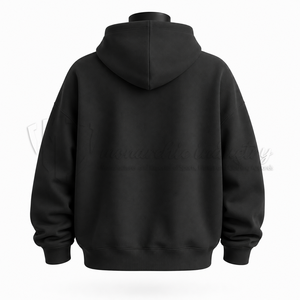 Sweat-shirt à capuche noir pour homme, coupe classique, en molleton de coton, style streetwear décontracté, pour l'automne - Product Image 2