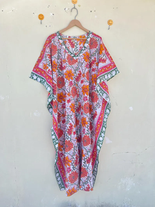 Bata Kimono de Algodón 100% para Mujer con Estampado Digital de Dibujos Animados, Camisón de Verano Hecho a Mano ODM con Cuello en V, Cintura Elástica y Largo hasta la Rodilla - Product Image 3