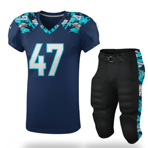 Uniforme de Fútbol Americano Personalizado Azul Marino 47, Jersey Sublimado y Pantalones Cortos, Ropa Deportiva para Hombre, Tejido de Malla Transpirable - Product Image 1