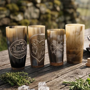 100% Auténtico, Más Vendido, Cuerno Africano, Cuerno Vikingo para Beber, Taza Creativa de Cuerno de Búfalo Pulido, Ecológico, FAIZA CRAFT, Económico - Product Image 1