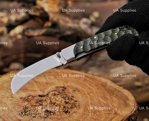 UA Supplies High End Industrial Grade Stainless Steel <b>Liner</b> Lock Folding Hunting Knife Hawk Bill Foldable Pocket Knife Micarta - Product Image 3