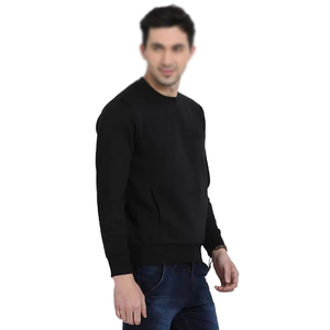 Custom Men's 100% Cotton Jersey Breathable Lined Half Zip Pullover Crew Neck Regular Fit Winter Sweatshirt High Quality 220g - Product Image 3