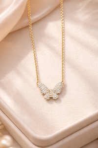 Butterfly Charm Handmade 925 Sterling Silver 18k Gold Plated Dainty Necklace For Her - Anniversary <b>Gift</b> - Product Image 5