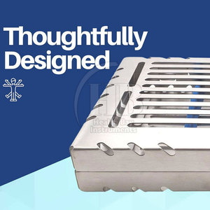 Cassette de Stérilisation Manuelle Médicale et Dentaire en Acier Inoxydable, Plateau de Rangement pour Instruments, Réutilisable, Compatible Autoclave, Organisateur de Stockage Sûr - Product Image 2