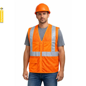 Gilet de sécurité Samavia en polyester respirant et durable RTP |   Logo personnalisé Unisexe OEM Vente en gros Commandes en gros Fabriqué au Pakistan - Product Image 1