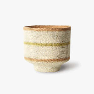 New Arrival Round Braided Seagrass <b>Storage</b> <b>Basket</b> Multi Color Stripe Design Sustainable Home Organizer Wholesale Bulk Supplier - Product Image 3