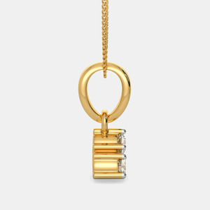 Collar con Colgante de Tres Diamantes Cultivados en Laboratorio en Oro Amarillo - Product Image 2
