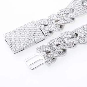 Luxury 925 Silver Chain Link <b>Bracelet</b> With Crystal Rhinestones Micro Pave Unisex Everyday Wear Jewelry - Product Image 1