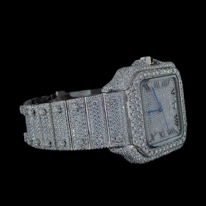 Reloj de Cuarzo con Diamantes Moissanite 2026, Superventas, Números Romanos Negros, Totalmente Cubierto de Diamantes, Estilo Hip Hop, Reloj de Moda para Hombre - Product Image 3