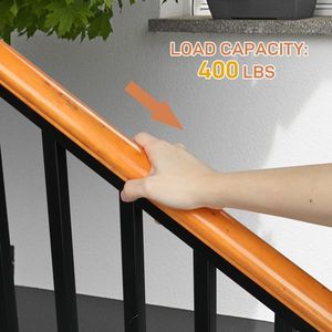 Matte Black 3-<b>Level</b> Outdoor Iron Handrail Assistive Devices for Stairs & Porches - Product Image 6