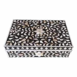 Boîte de rangement haut de gamme la plus vendue avec incrustations complexes, boîte à bijoux de voyage, boîte de voyage de luxe la plus vendue avec accents de perles - Product Image 3