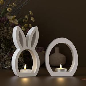 Nuevo Molde de Silicona para Velas de Pascua, Portavelas de Conejo y Huevo, Molde de Yeso para Velas - Product Image 1