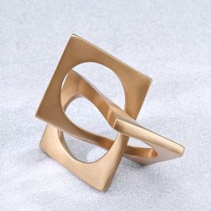 Escultura Metálica Geométrica Moderna, Pieza de Arte Abstracta para Decoración del Hogar, para Exhibición en Mesa de Sala de Estar - Product Image 1