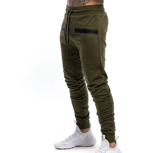 Private Label Grey Gym Joggers Horizontal Zip Pocket <b>Men</b> Tight Fit Running Sweatpants Premium Sportswear Track Pants Bulk - Product Image 6